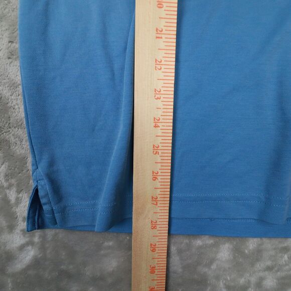 Travis Mathew Light Blue Pima Cotton Blend Chest Stripe Golf Polo size Medium - Picture 5 of 8